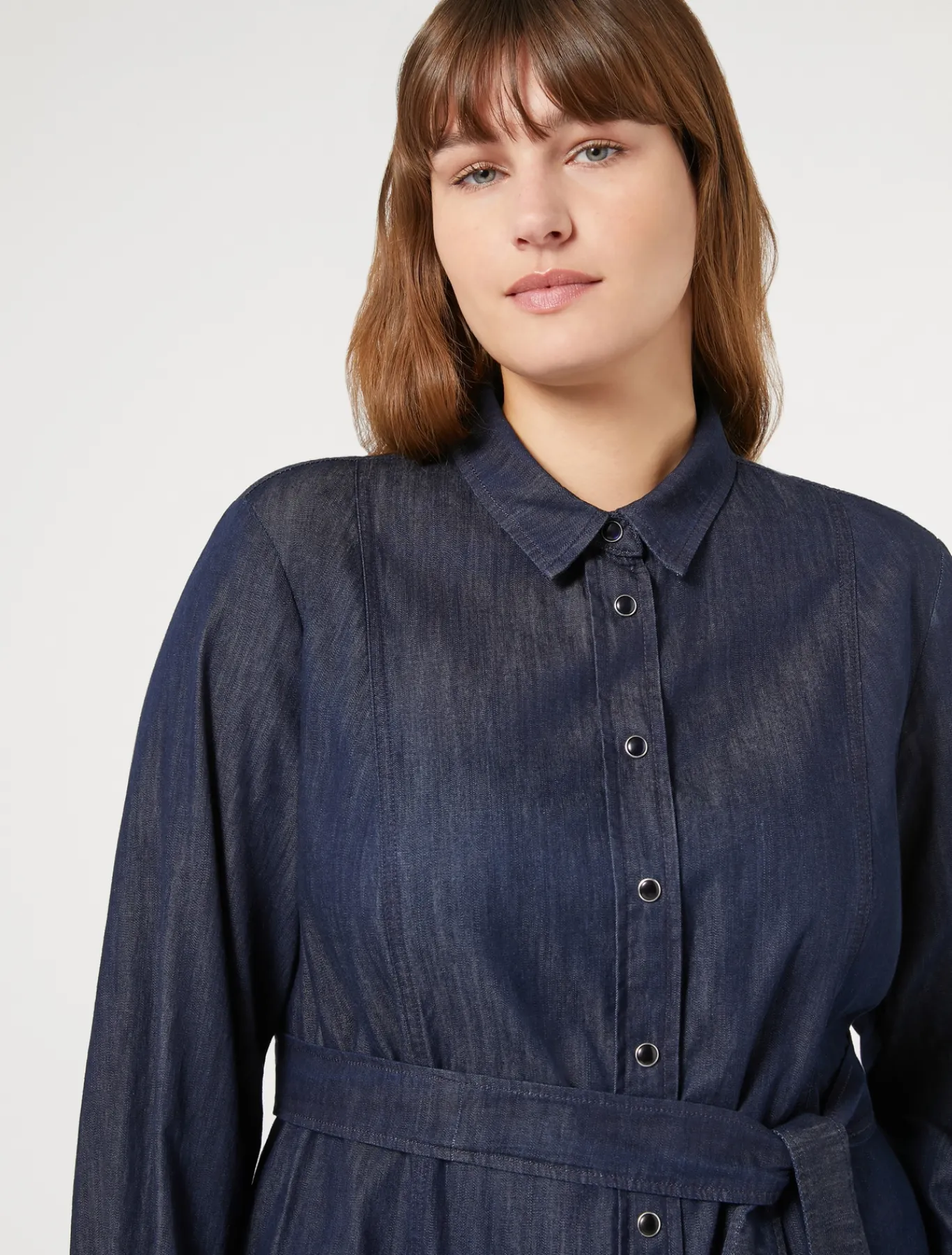 Marina Rinaldi Abiti | Abiti*Abito chemisier in denim leggero BLUNOTTE