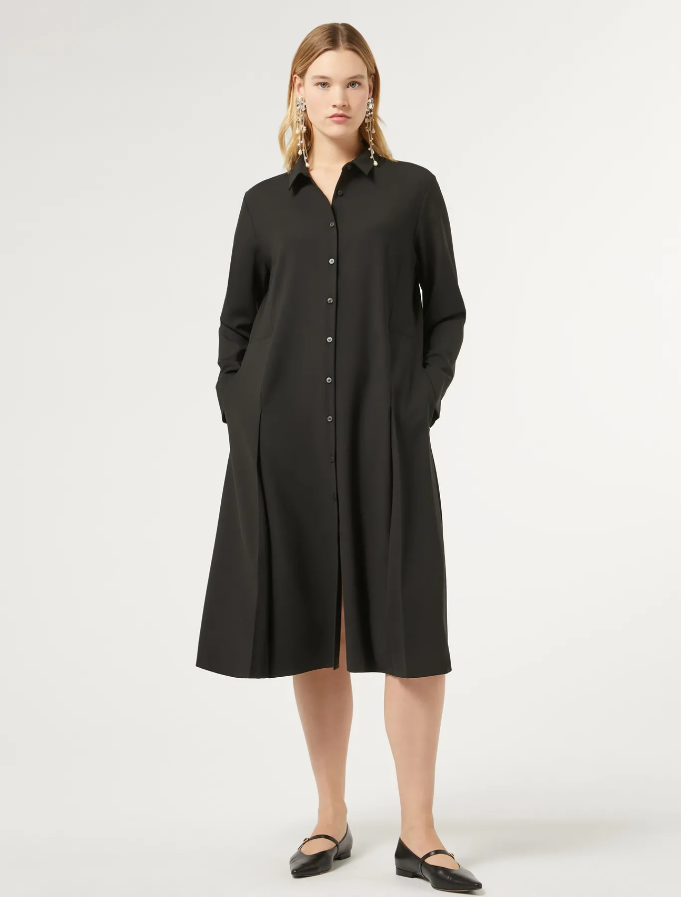Marina Rinaldi Abiti | Abiti*Abito chemisier in gabardina NERO