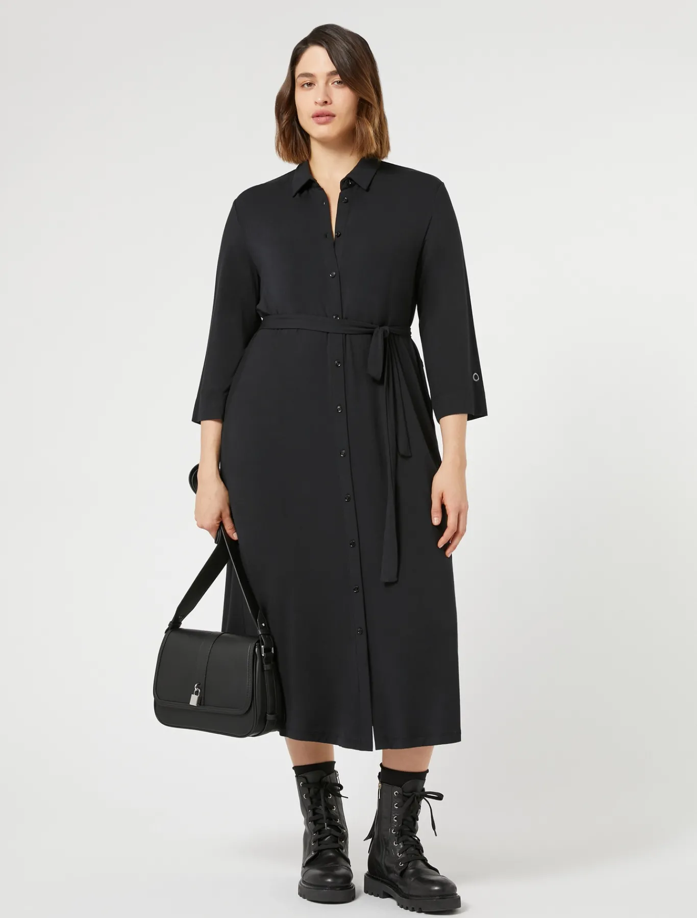 Marina Rinaldi Abiti | Abiti*Abito chemisier in jersey NERO