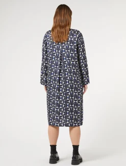 Marina Rinaldi Abiti | Abiti*Abito chemisier in twill BLUMARINO