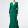 Marina Rinaldi Marina Rinaldi By Zuhair Murad*Abito in cady con drappeggio VERDE