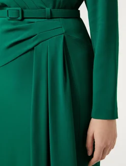 Marina Rinaldi Marina Rinaldi By Zuhair Murad*Abito in cady con drappeggio VERDE