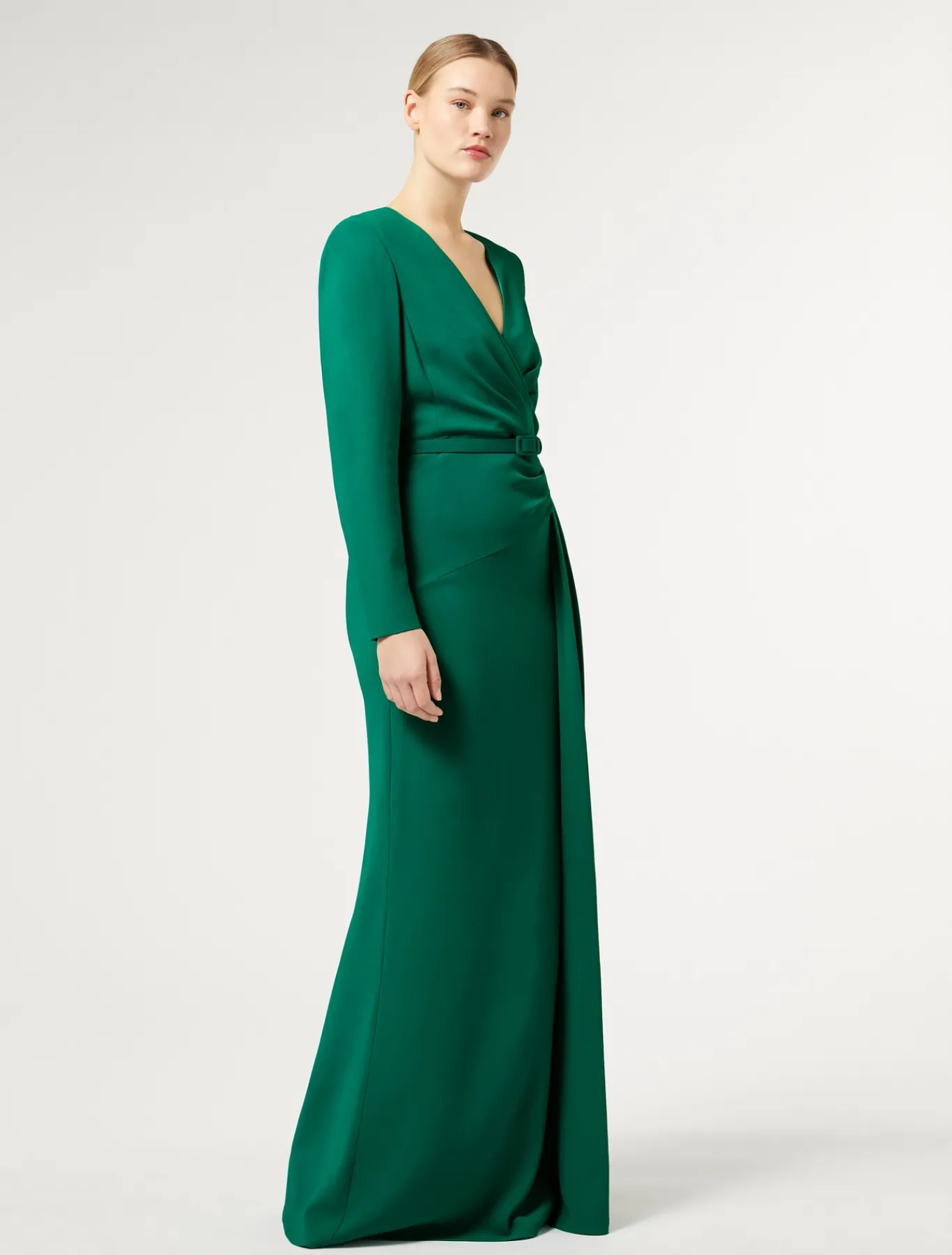 Marina Rinaldi Marina Rinaldi By Zuhair Murad*Abito in cady con drappeggio VERDE