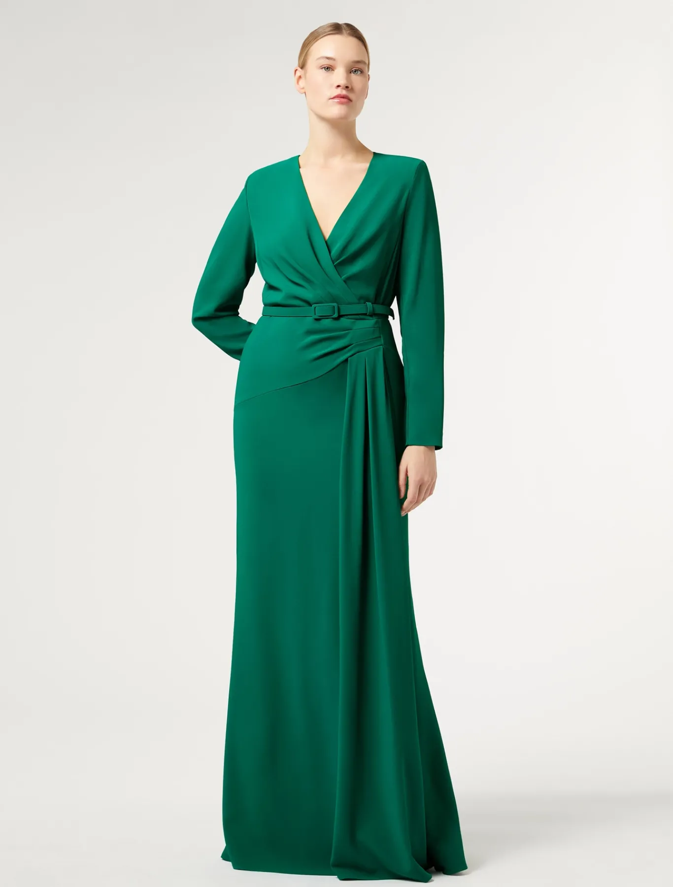 Marina Rinaldi Marina Rinaldi By Zuhair Murad*Abito in cady con drappeggio VERDE