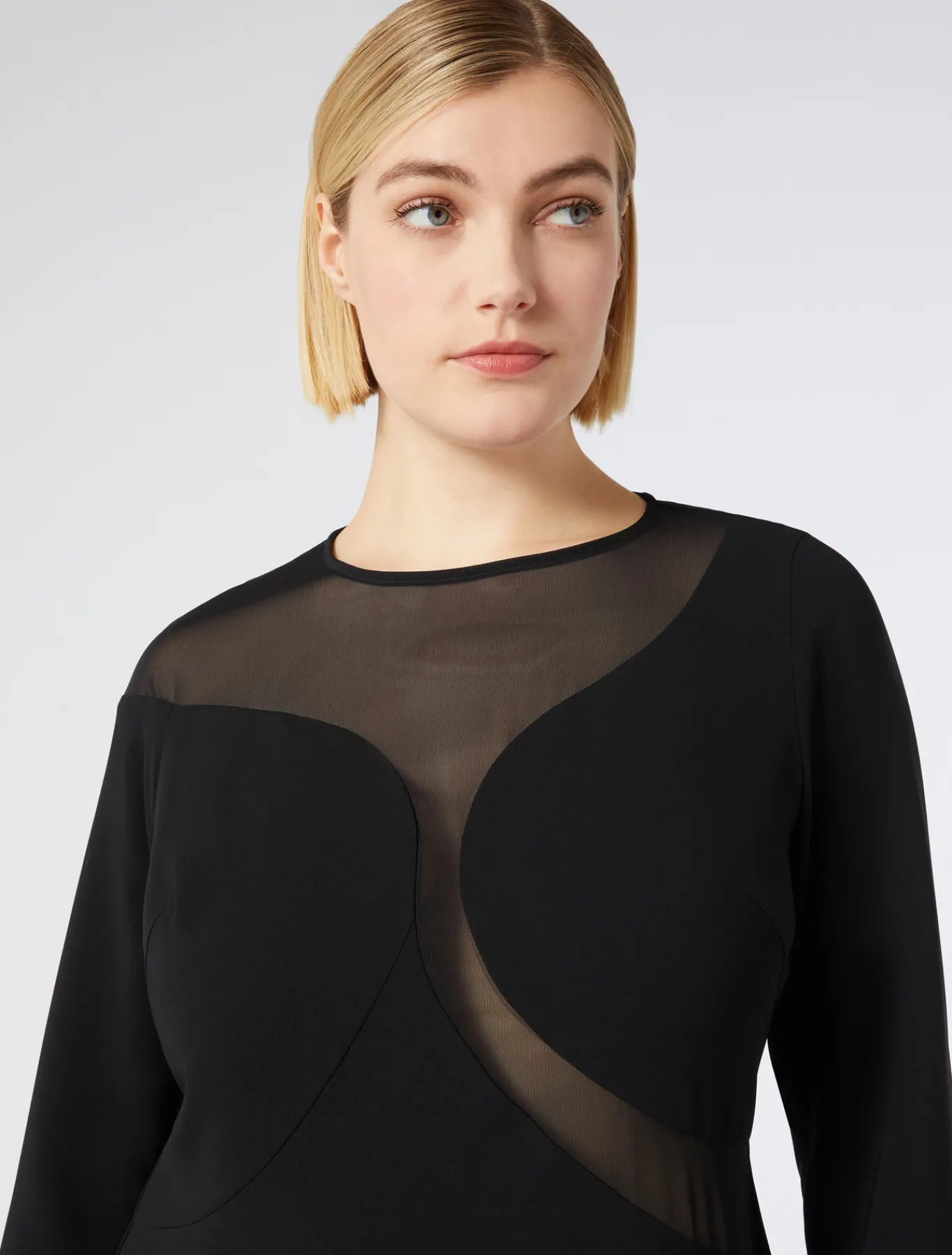 Marina Rinaldi Abiti | Abiti*Abito in cady con tulle NERO