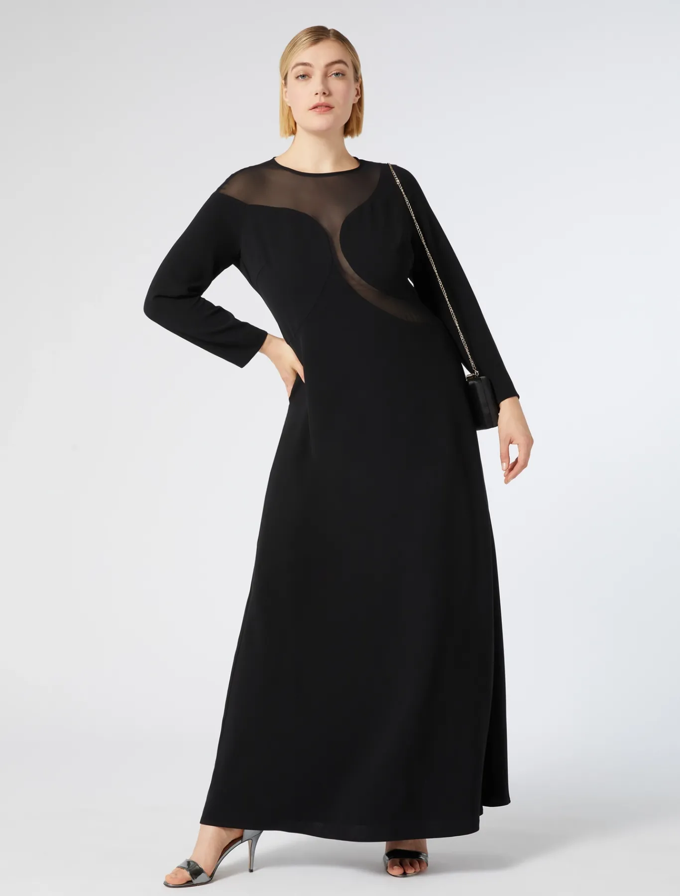Marina Rinaldi Abiti | Abiti*Abito in cady con tulle NERO
