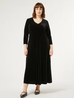 Marina Rinaldi Abiti | Abiti*Abito in ciniglia stretch NERO