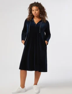 Marina Rinaldi Abiti | Abiti*Abito in ciniglia stretch BLUNOTTE