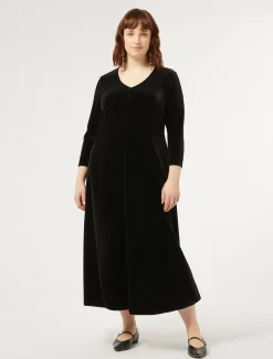 Marina Rinaldi Abiti | Abiti*Abito in ciniglia stretch NERO