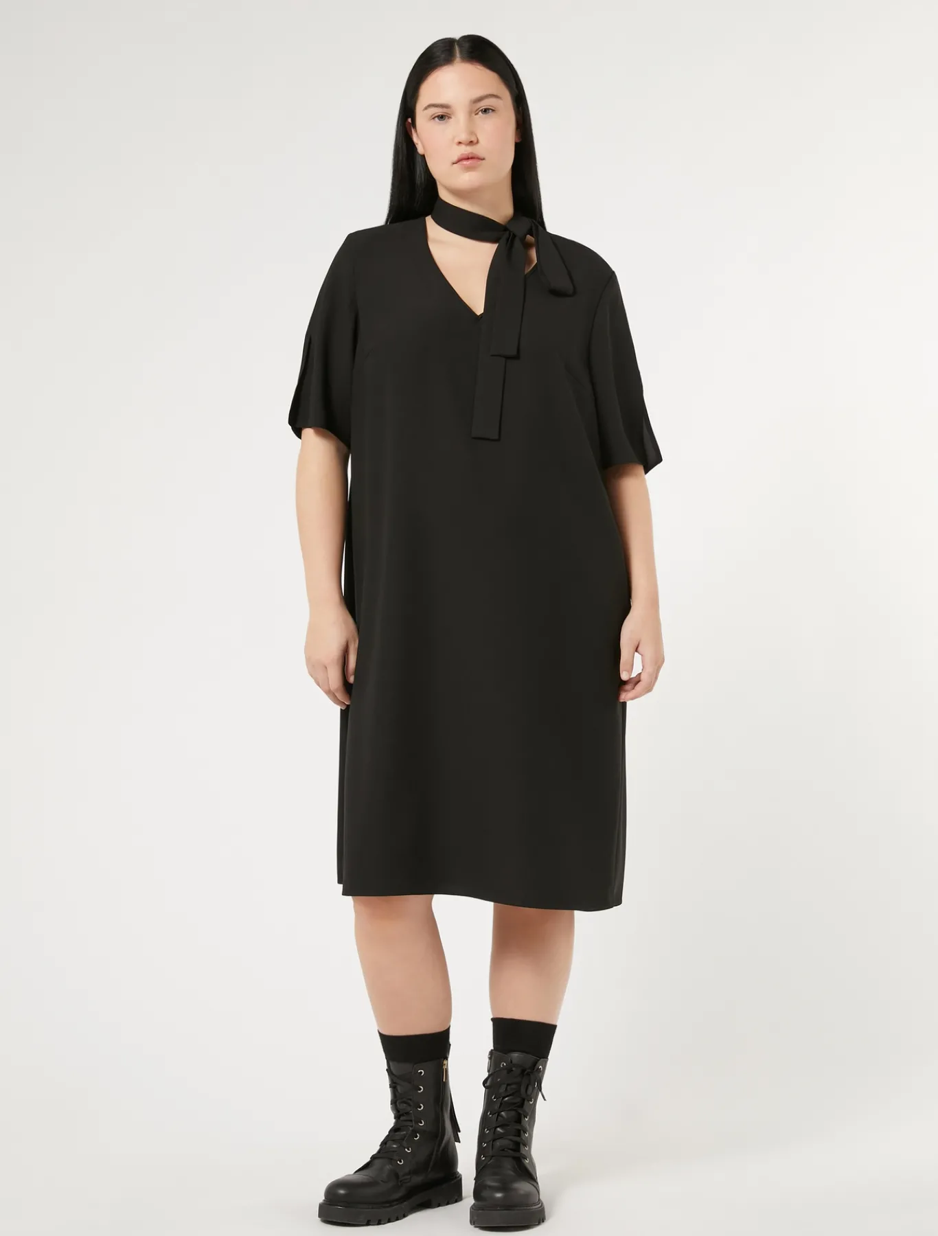 Marina Rinaldi Abiti | Abiti*Abito in crêpe di envers satin NERO