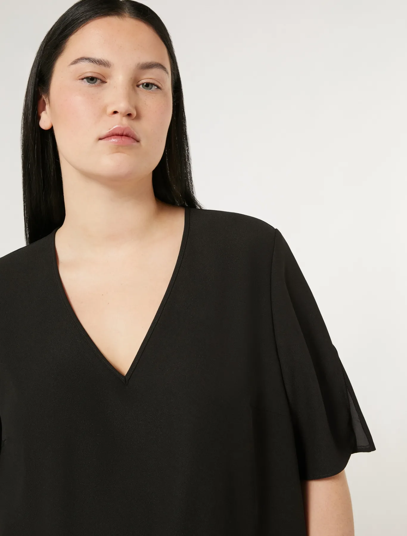 Marina Rinaldi Abiti | Abiti*Abito in crêpe di envers satin NERO