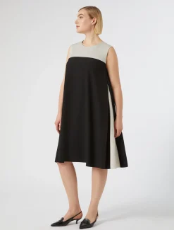 Marina Rinaldi Abiti | Abiti*Abito in crêpe envers satin NERO