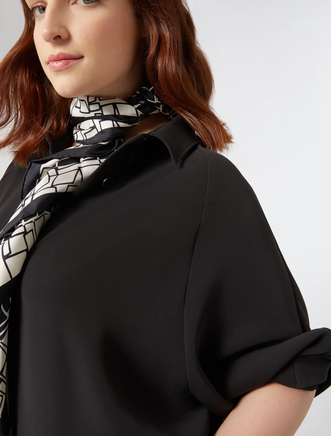 Marina Rinaldi Abiti | Abiti*Abito in crêpe envers satin NERO