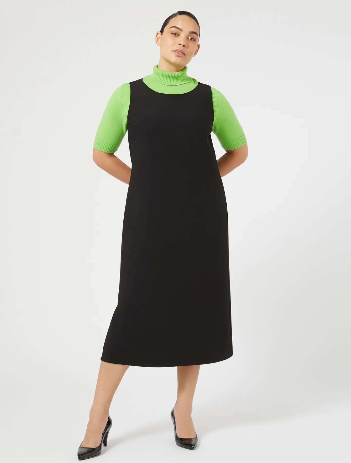Marina Rinaldi Abiti | Abiti*Abito in crêpe satin NERO