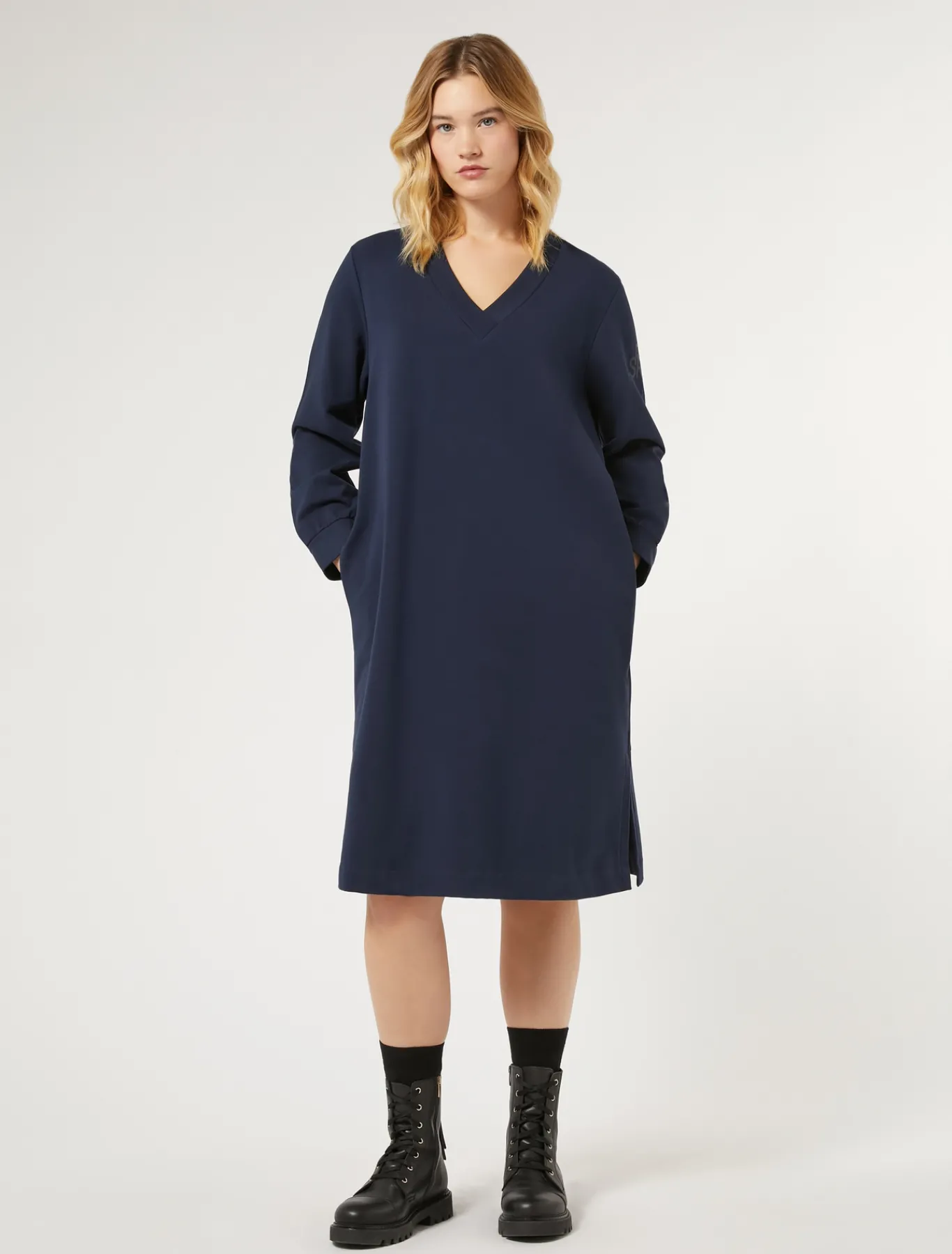 Marina Rinaldi Abiti | Abiti*Abito in felpa di cotone stretch BLU
