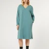 Marina Rinaldi Abiti | Abiti*Abito in felpa di cotone stretch VERDESALVIA