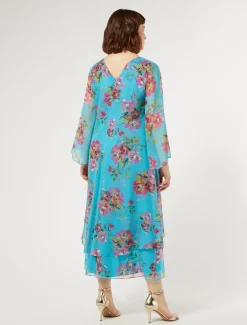 Marina Rinaldi Abiti | Abiti*Abito in georgette di seta TURCHESE