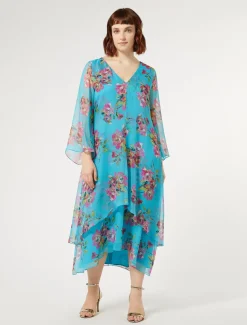 Marina Rinaldi Abiti | Abiti*Abito in georgette di seta TURCHESE
