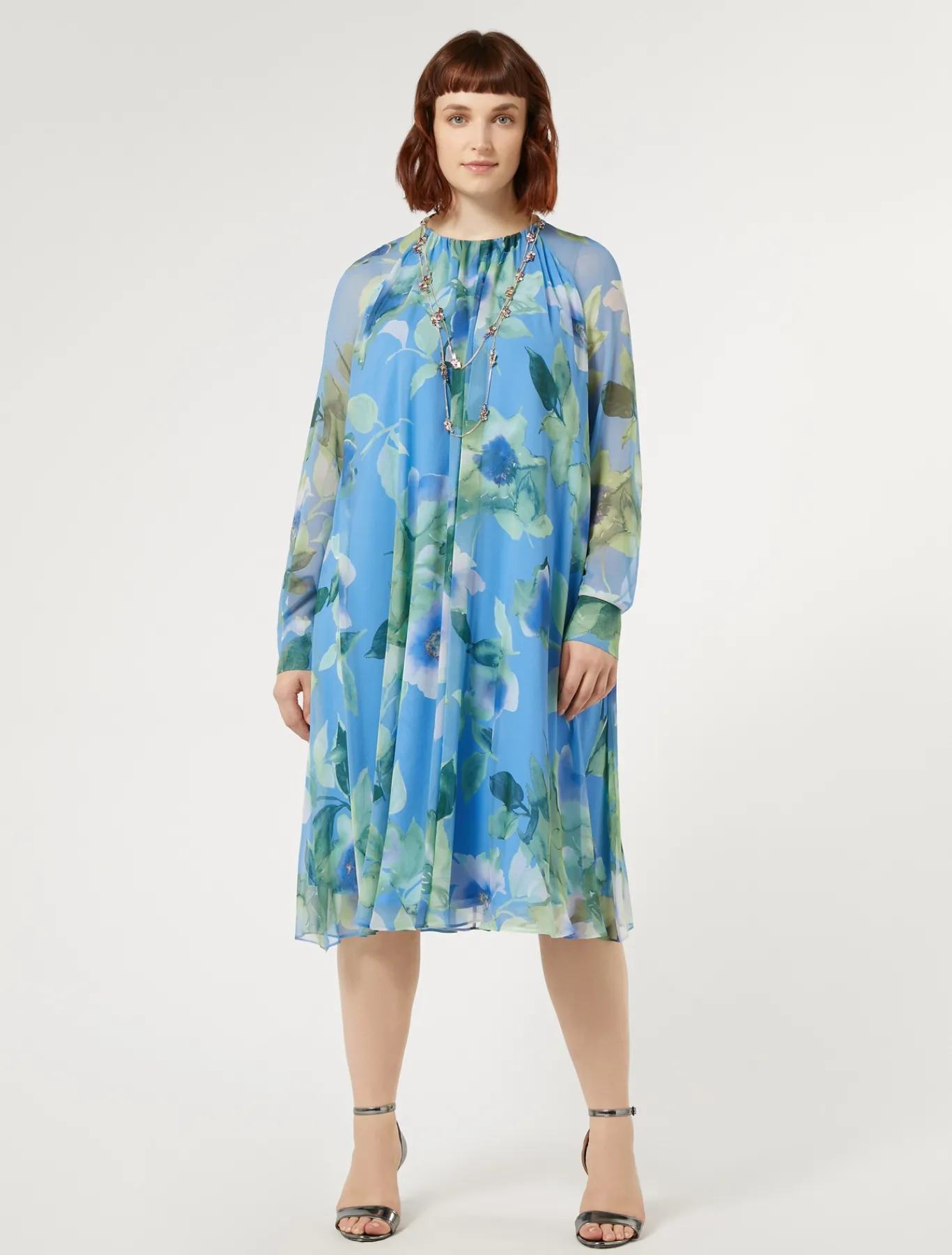Marina Rinaldi Abiti | Abiti*Abito in georgette di seta AZZURRO