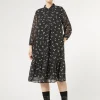 Marina Rinaldi Abiti | Abiti*Abito in georgette stampata NERO
