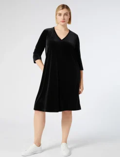 Marina Rinaldi Abiti | Abiti*Abito in jersey di velluto NERO