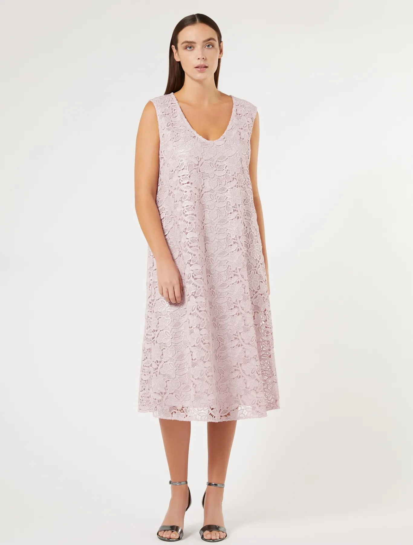 Marina Rinaldi Abiti | Abiti*Abito in pizzo laminato ROSA
