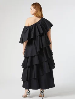 Marina Rinaldi Abiti | Abiti*Abito in popeline a balze NERO