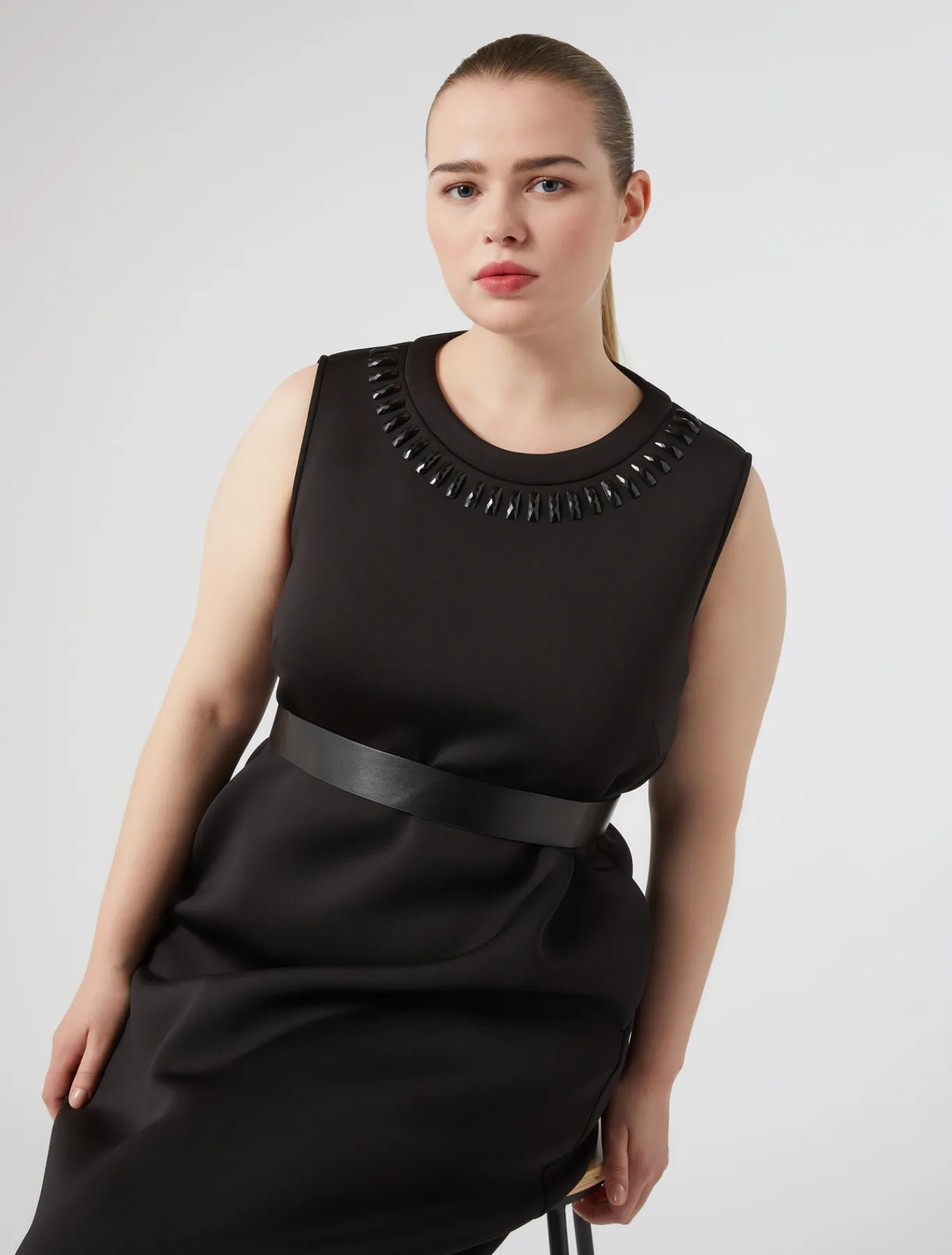 Marina Rinaldi Abiti | Abiti*Abito in scuba con strass NERO