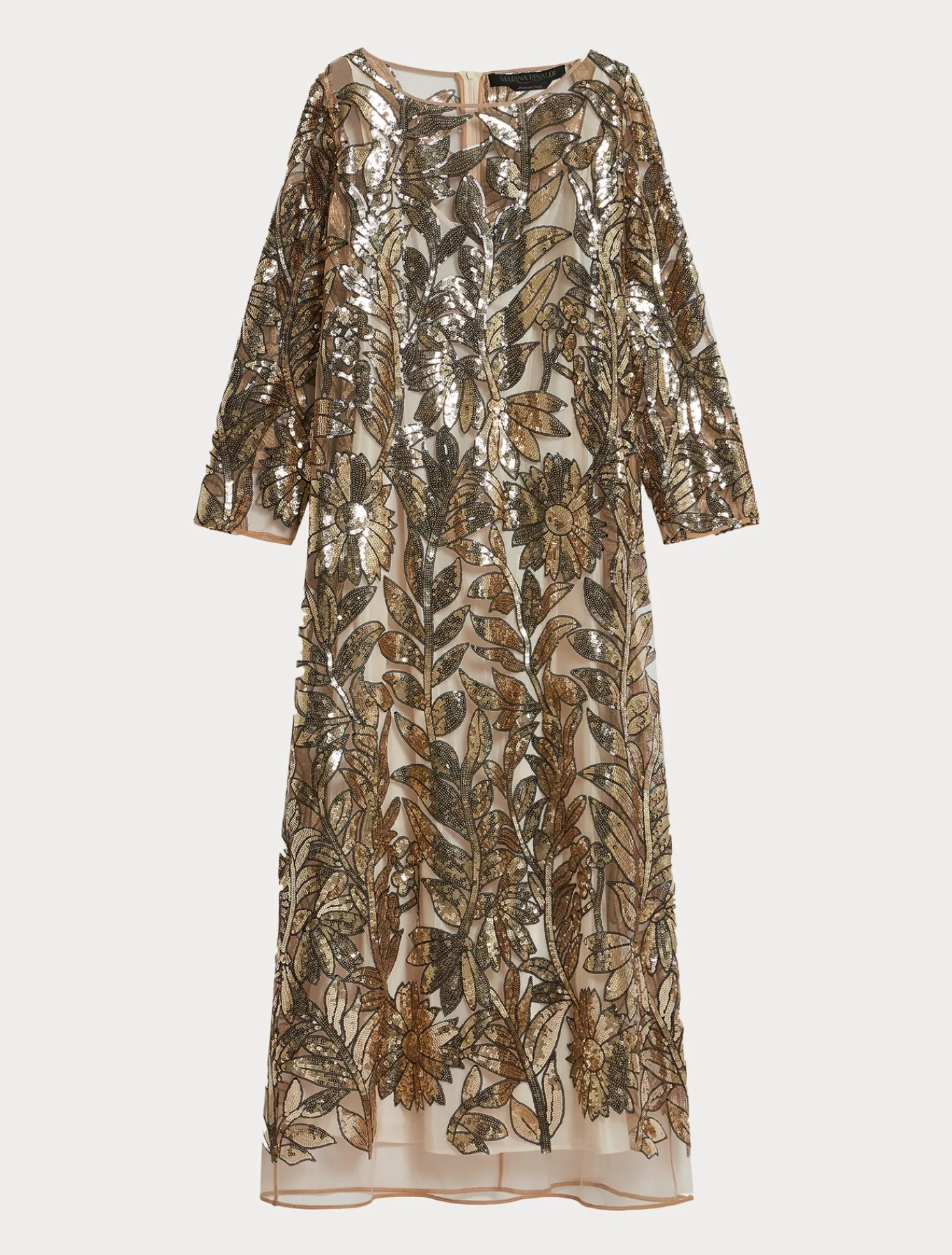 Marina Rinaldi Abiti | Abiti*Abito in tulle con paillettes BEIGE