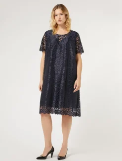 Marina Rinaldi Abiti | Abiti*Abito in tulle ricamato BLUMARINO