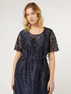 Marina Rinaldi Abiti | Abiti*Abito in tulle ricamato BLUMARINO