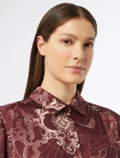 Marina Rinaldi Abiti | Abiti*Abito in twill stampato BORDEAUX