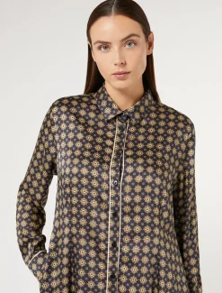 Marina Rinaldi Abiti | Abiti*Abito in twill stampato BLUNOTTE