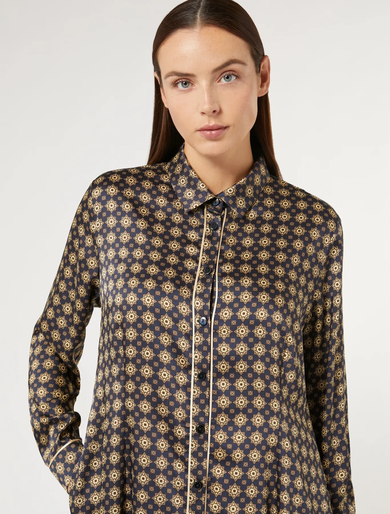 Marina Rinaldi Abiti | Abiti*Abito in twill stampato BLUNOTTE