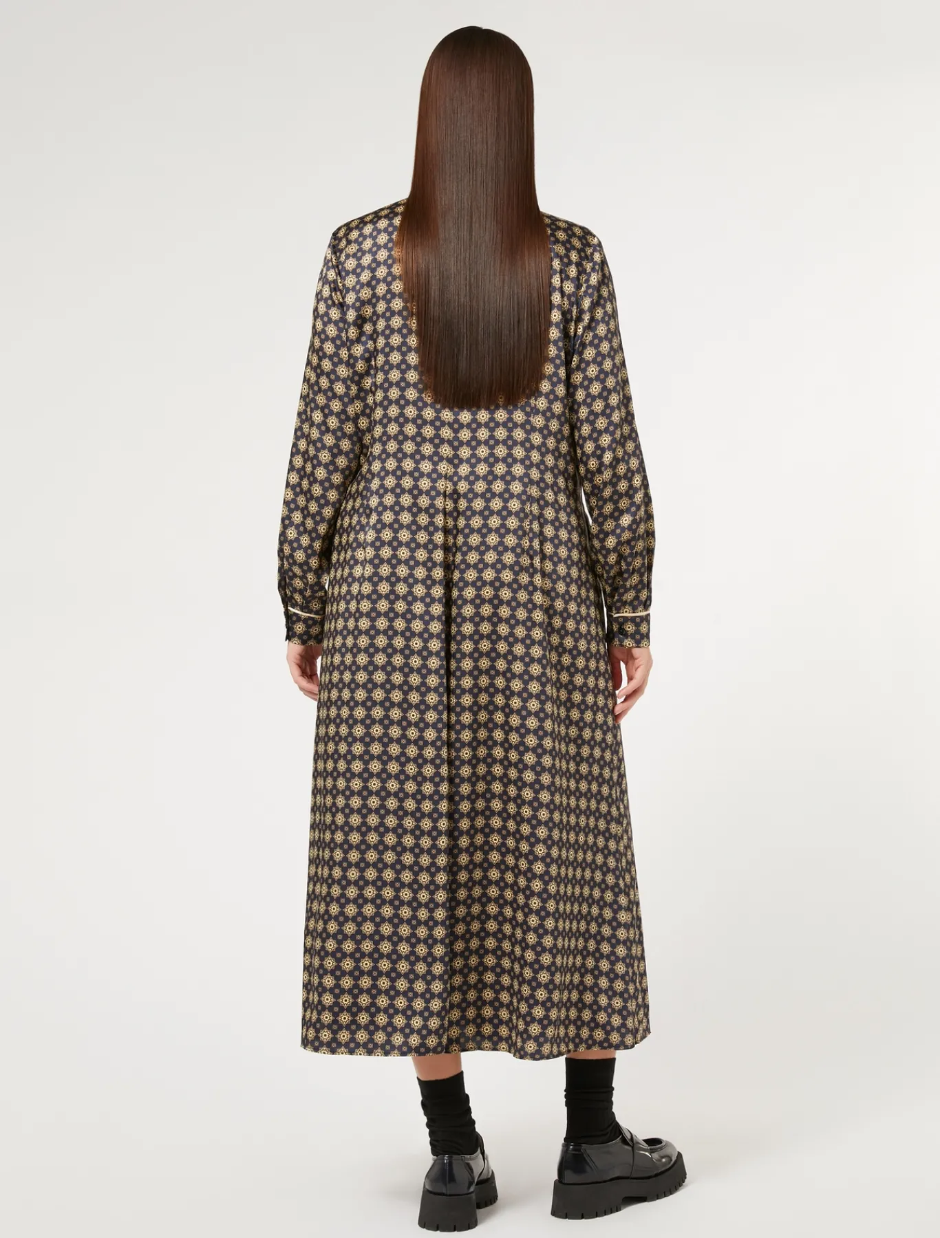 Marina Rinaldi Abiti | Abiti*Abito in twill stampato BLUNOTTE