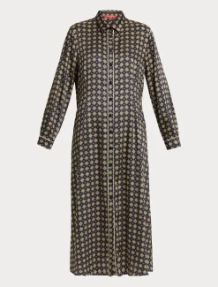 Marina Rinaldi Abiti | Abiti*Abito in twill stampato BLUNOTTE