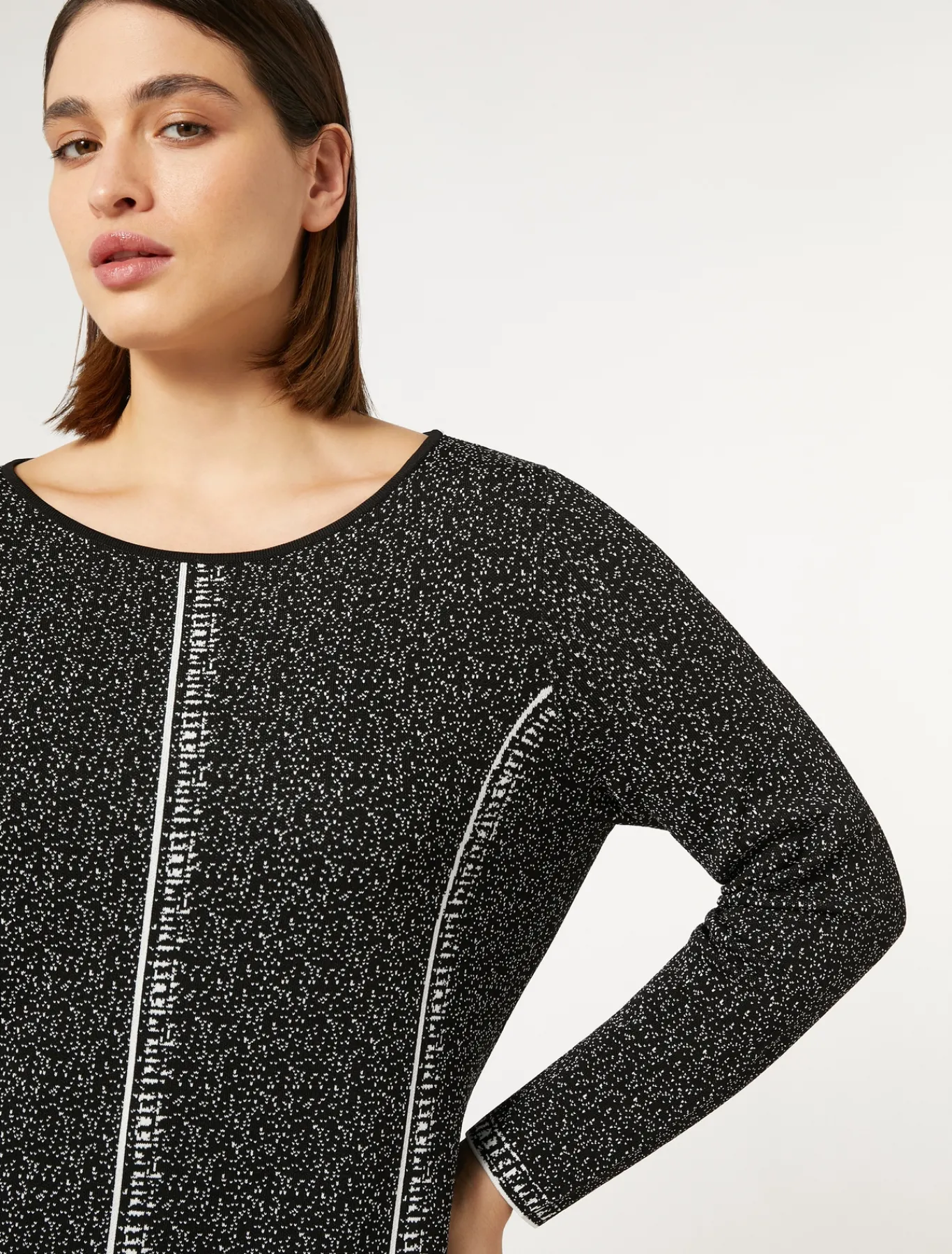 Marina Rinaldi Abiti | Abiti*Abito in viscosa jacquard NEROBIANCO