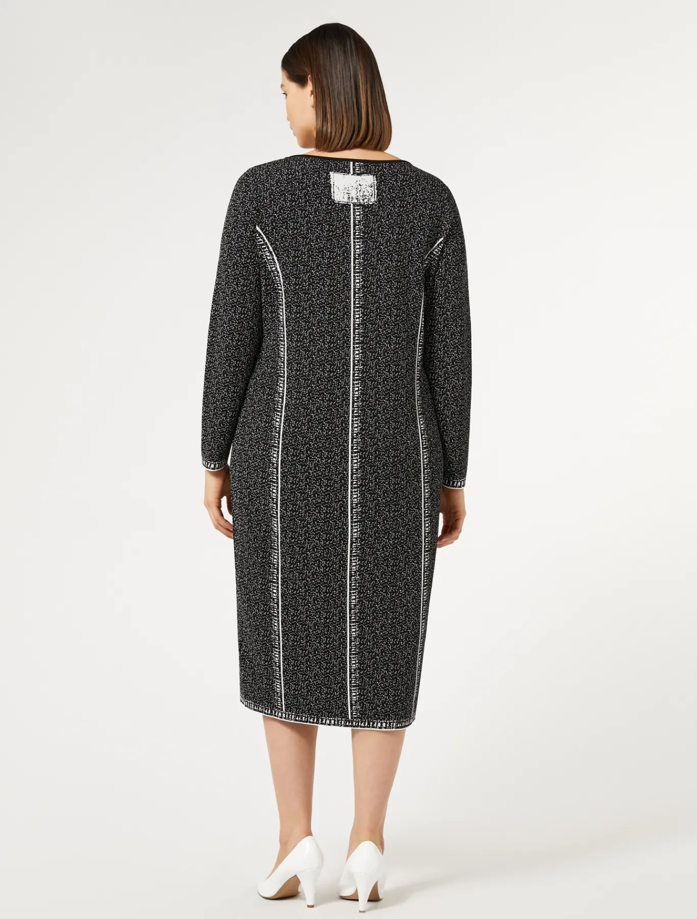 Marina Rinaldi Abiti | Abiti*Abito in viscosa jacquard NEROBIANCO