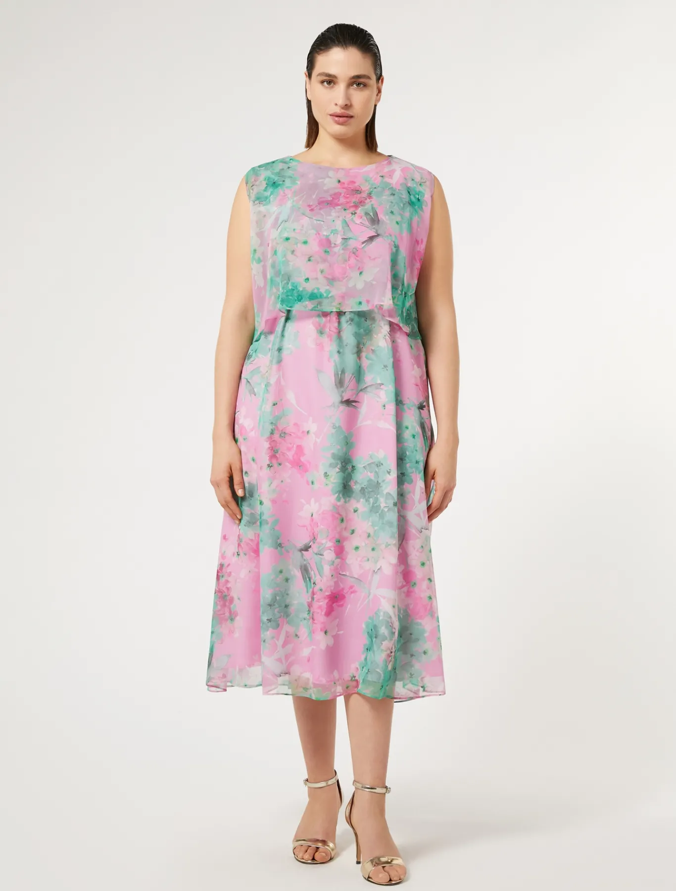 Marina Rinaldi Abiti | Abiti*Abito longuette in georgette ROSA