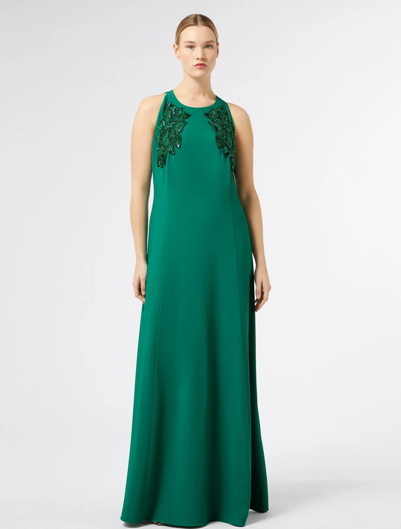 Marina Rinaldi Marina Rinaldi By Zuhair Murad*Abito lungo in cady con ricamo VERDE