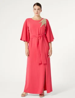 Marina Rinaldi Abiti | Collezione Elegante*Abito lungo in cady con ricami GERANIO