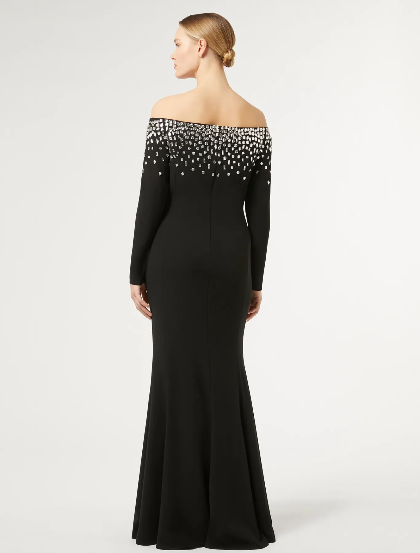 Marina Rinaldi Marina Rinaldi By Zuhair Murad*Abito lungo in cady con ricamo NERO