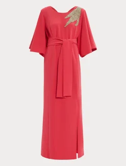 Marina Rinaldi Abiti | Collezione Elegante*Abito lungo in cady con ricami GERANIO