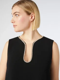 Marina Rinaldi Abiti | Abiti*Abito lungo in cady con strass NERO
