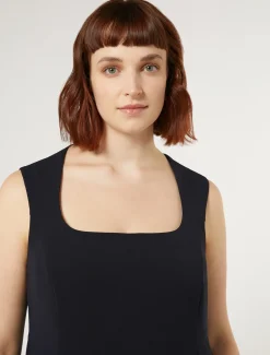 Marina Rinaldi Abiti | Collezione Elegante*Abito lungo in cady triacetato BLUNOTTE