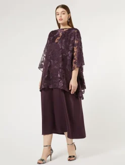 Marina Rinaldi Abiti | Abiti*Abito lungo in crêpe envers satin BORDEAUX