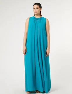 Marina Rinaldi Abiti | Collezione Elegante*Abito lungo in crêpe georgette TURCHESE