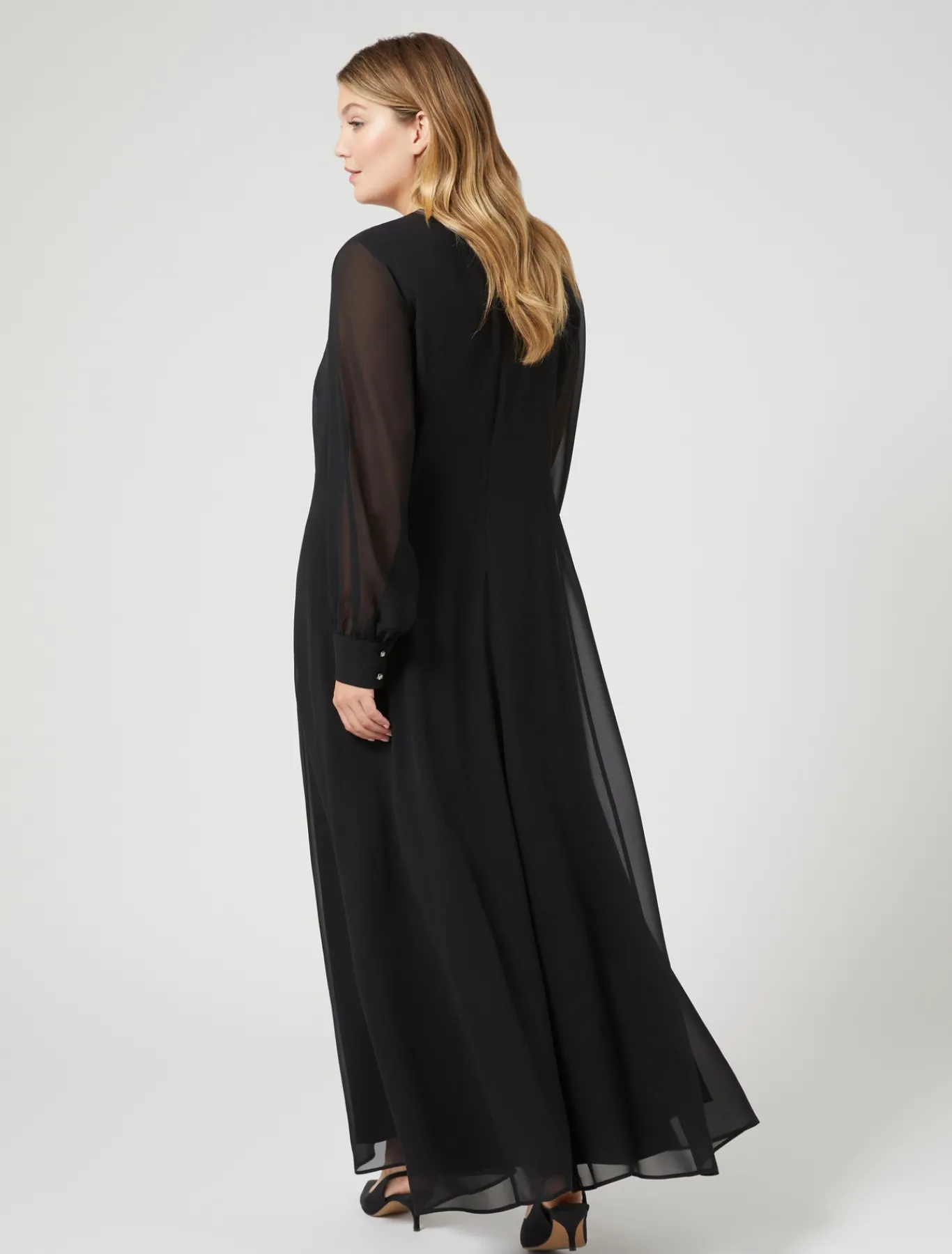 Marina Rinaldi Abiti | Abiti*Abito lungo in crêpe georgette NERO