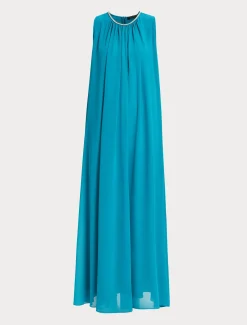 Marina Rinaldi Abiti | Collezione Elegante*Abito lungo in crêpe georgette TURCHESE