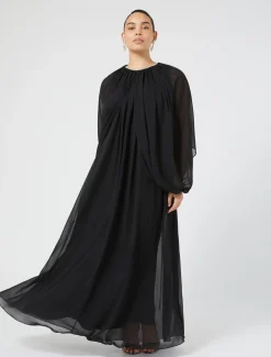 Marina Rinaldi Abiti | Abiti*Abito lungo in crêpe georgette NERO